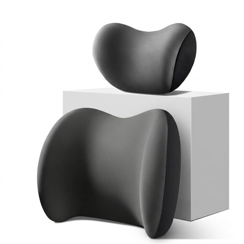 Ergonomic Memory Foam Car Headrest and Lumbar Support Set