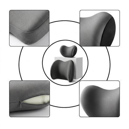 Ergonomic Memory Foam Car Headrest and Lumbar Support Set
